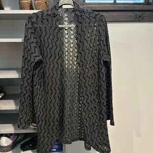 Cut loose open front duster sweater